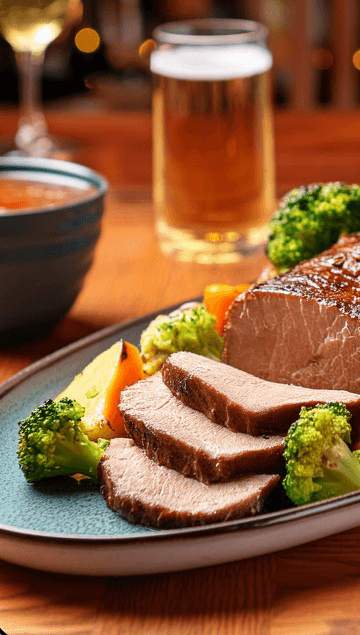 Rib eye roast with veggies